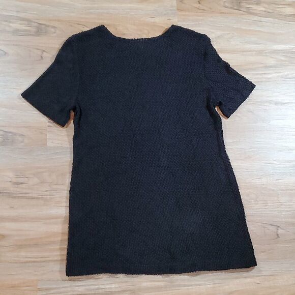 🔺️Vintage Sharade Black Crinkle Tunic/Mini Dress Size 10 - Picture 2 of 7